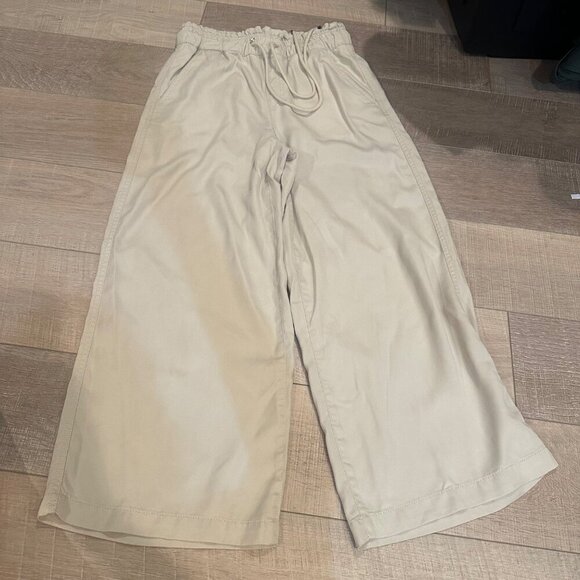 LOFT WOMENS XS CREAM PULL ON WIDE LEG PANTS - Picture 1 of 10